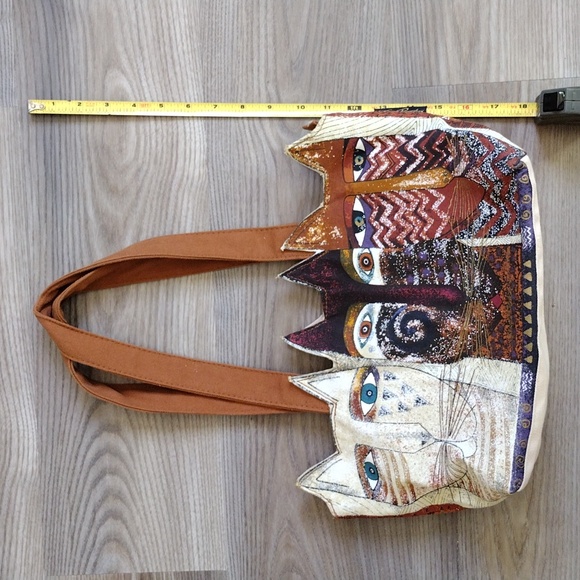 LAUREL BURCH Cat Lady Bag Ancestral Cats Zippered - Picture 3 of 14